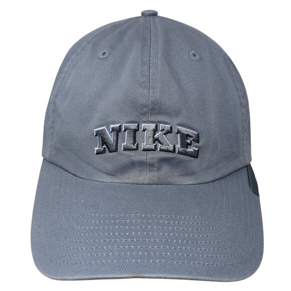 Nike Slideback Baseball Cap Blue One Size Adjustable Embroidered Vented Holes - Picture 1 of 9